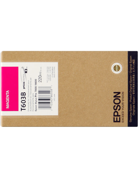 C13T603B00 - Cartouche d'encre originale Epson magenta 220 ml