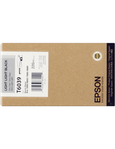 C13T603900 - Cartouche d'encre originale Epson Light Black 220 ml