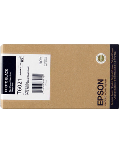C13T602100 - Cartouche d'encre originale Epson Noir photo 110 ml