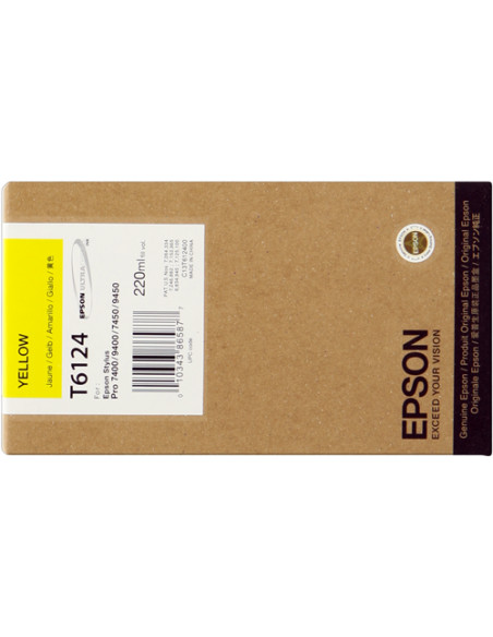C13T612400 - Cartouche d'encre originale Epson jaune 220 ml