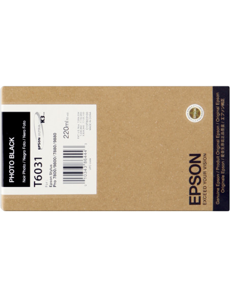 C13T603100 - Cartouche d'encre originale Epson Noir photo 220 ml