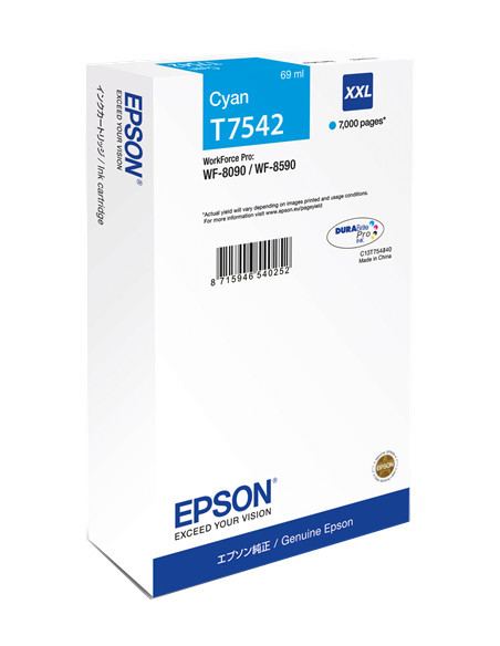 C13T754240 - Cartouche d'encre originale Epson Cyan 7 000 pages