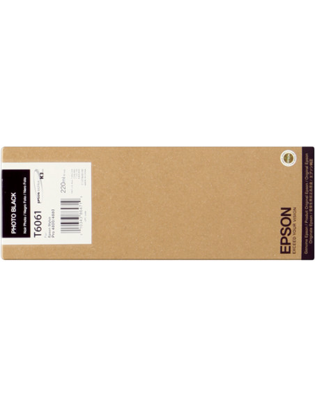 C13T606100 - Cartouche d'encre originale Epson Noir photo 220 ml