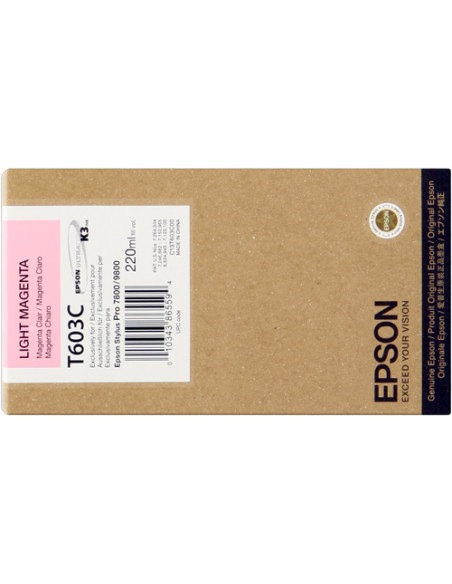 C13T603C00 - Cartouche d'encre originale Epson Magenta brillant 220 ml