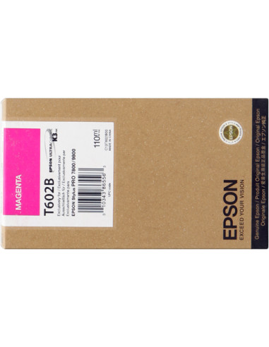 C13T602B00 - Cartouche d'encre originale Epson magenta 110 ml