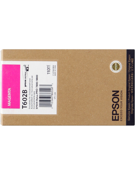 C13T602B00 - Cartouche d'encre originale Epson magenta 110 ml