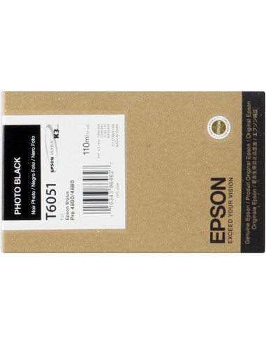 C13T605100 - Cartouche d'encre originale Epson Noir photo 110 ml