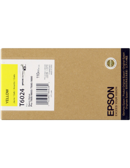 C13T602400 - Cartouche d'encre originale Epson jaune 110 ml