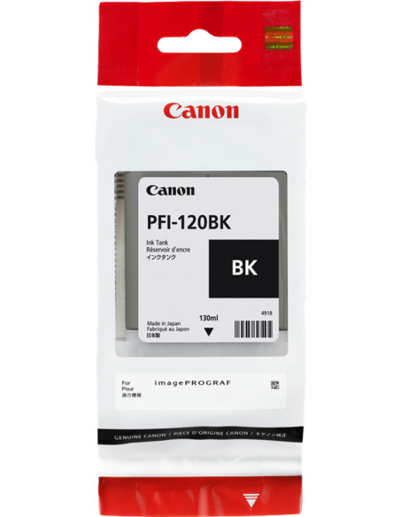 PFI-120bk - Cartouche d'encre Originale Canon Noir - 130 ml