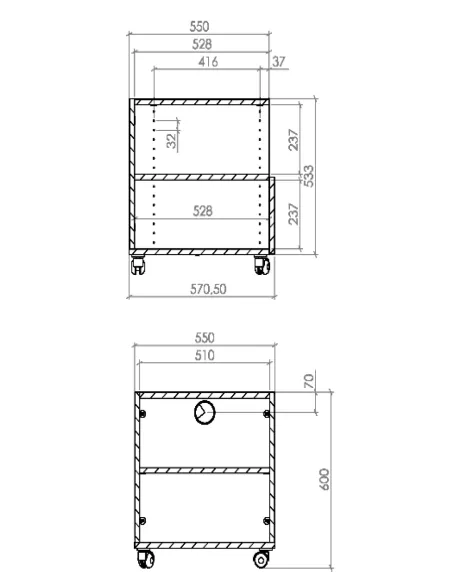 Meuble universel large anthracite