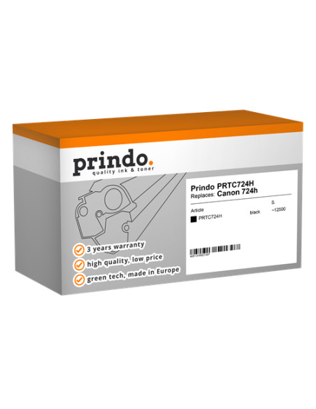 Toner Compatible Noir pour Canon i-SENSYS LBP-6750dn - 12 500 pages référence 724h