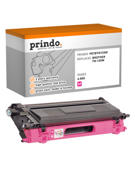Toner Compatible Magenta pour Brother HL-4040CN - 4 000 pages référence TN-135m