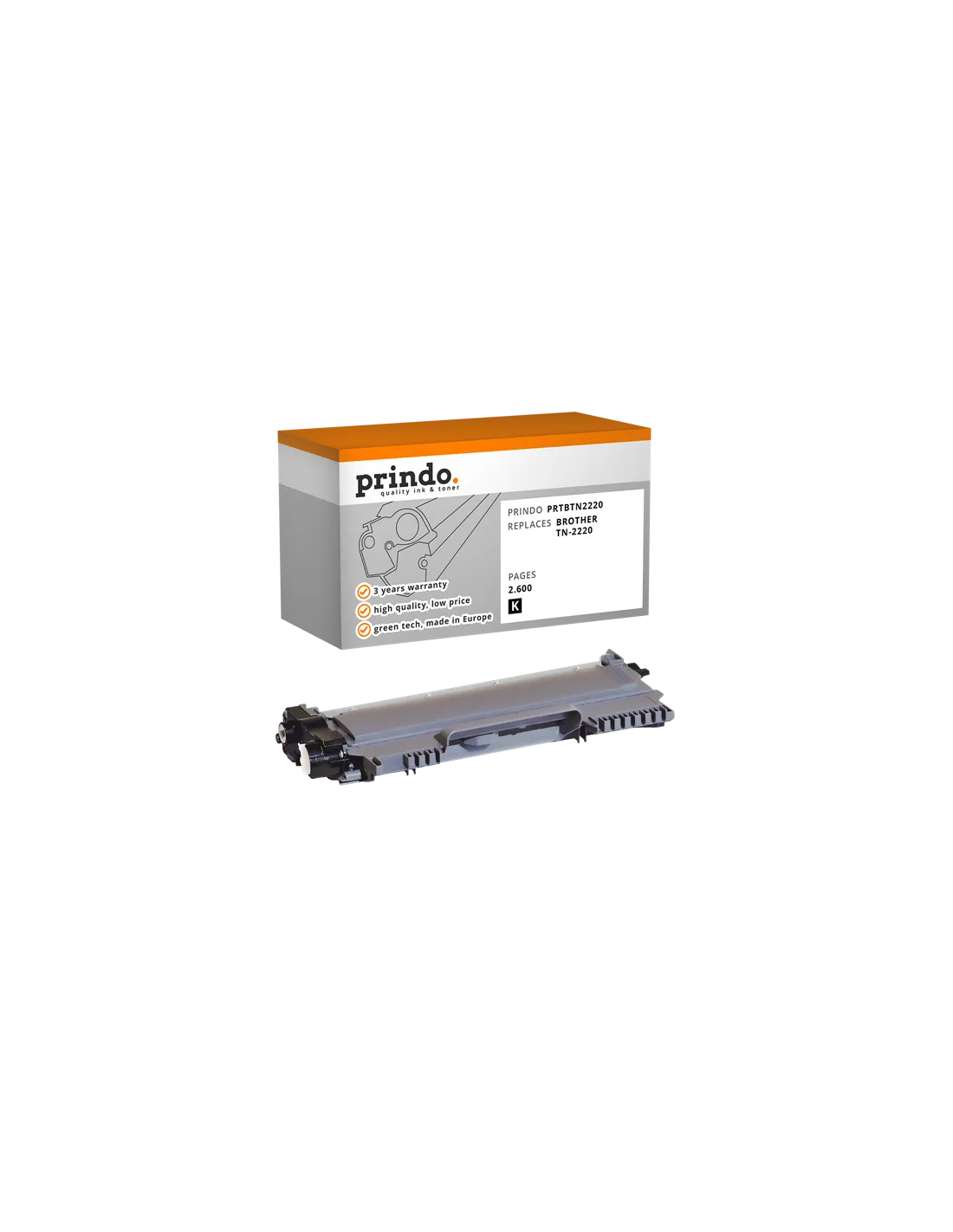 Toner compatible Noir pour Brother HL2240 2 600 pages référence TN2220