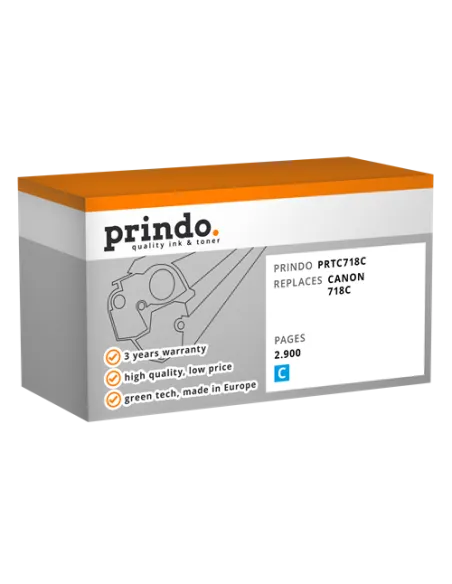 Toner Compatible Cyan pour Canon i-SENSYS LBP-7200Cdn - 2 900 pages référence 718C