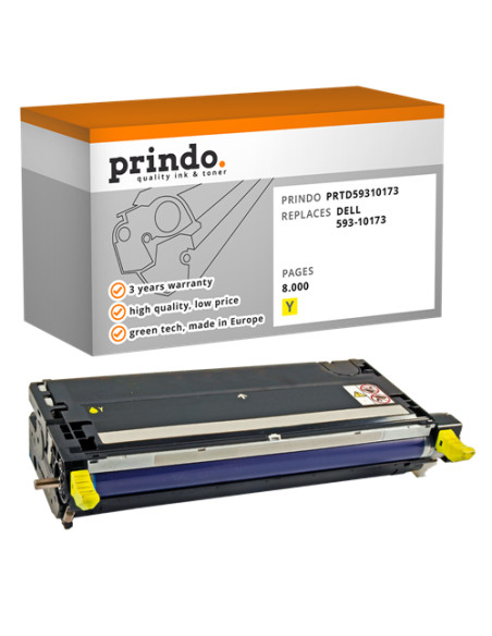 Toner Compatible Jaune pour Dell 3110cn - 8 000 pages référence 593-10173