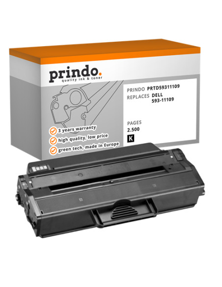 Toner Compatible Noir pour Dell B1265dnf - 2 500 pages référence 593-11109