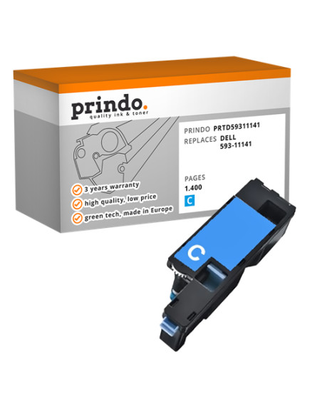 Toner Compatible Cyan pour Dell 1350cnw - 1 400 pages référence 593-11141