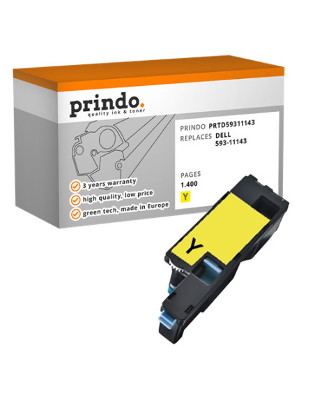 Toner Compatible Jaune pour Dell 1350cnw - 1 400 pages référence 593-11143