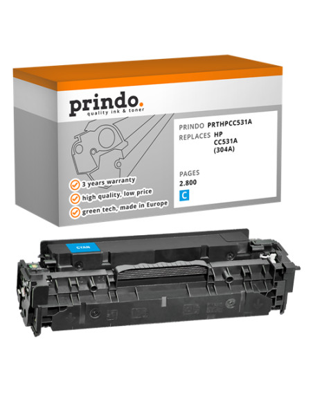 Toner Compatible Cyan pour HP ColorLaserJet CP2025 - 2 800 pages référence CC531A