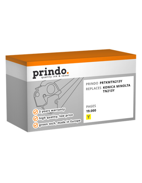 Toner Compatible Jaune pour Konica bizhub C203 - 19 000 pages référence TN213Y