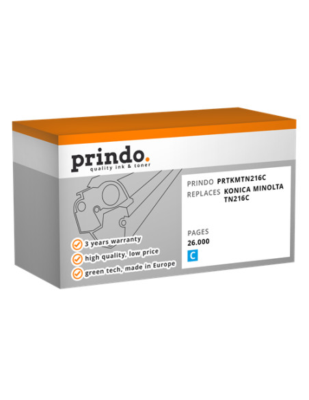 Toner Compatible Cyan pour Konica bizhub C220 - 26 000 pages référence TN216C