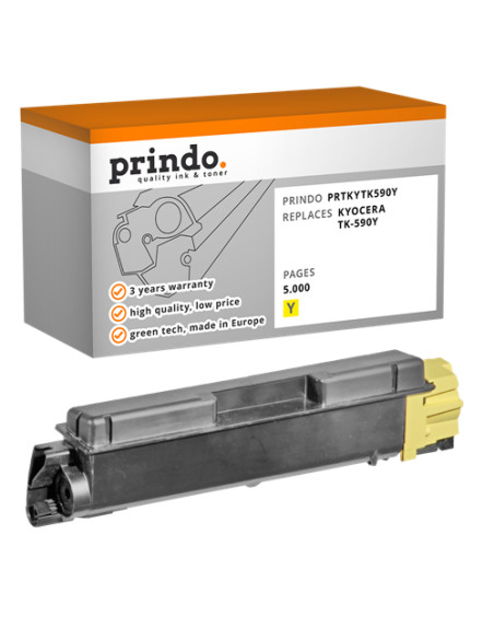 Toner Compatible Jaune pour Kyocera FS-C2026MFP - 5 000 pages référence TK-590y