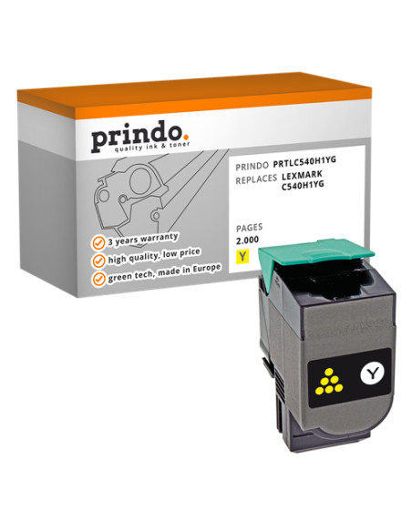 Toner Compatible Jaune pour Lexmark C544 - 2 000 pages référence C540H1YG