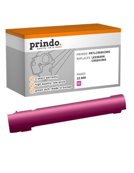 Toner Compatible Magenta pour Lexmark C950de - 22 000 pages référence C950X2MG