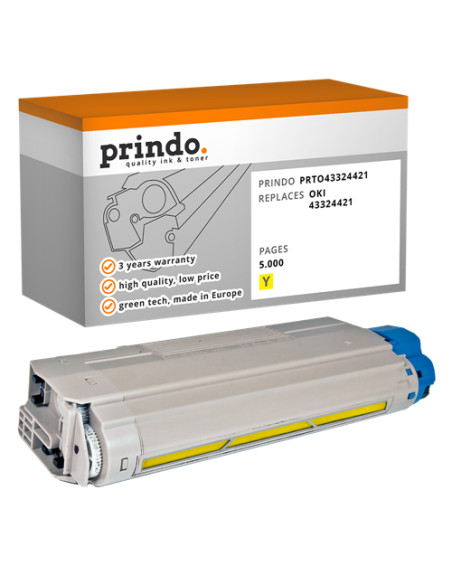 Toner Compatible Jaune pour OKI C5800n - 5 000 pages référence 43324421