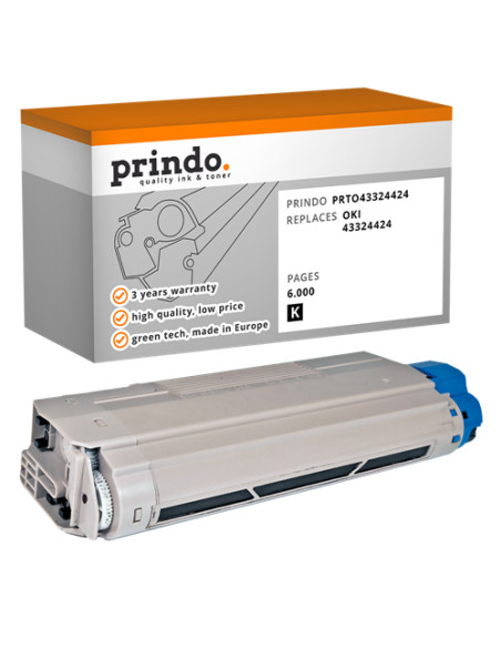 Toner Compatible Noir pour OKI C5800n - 6 000 pages référence 43324424