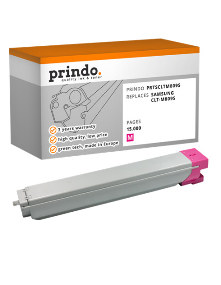 Toner Compatible Magenta pour Samsung CLX-9201NA - 15 000 pages référence CLT-M809S