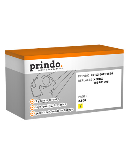 Toner Compatible Jaune pour Xerox WorkCentre 6505 - 2 500 pages référence 106R01596