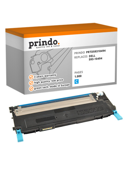 Toner Compatible Cyan pour Dell 1235cn - 1 000 pages référence 593-10494