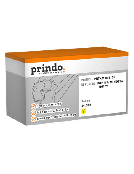 Toner Compatible Jaune pour Konica bizhub Pro C6500 - 24 000 pages référence TN610Y