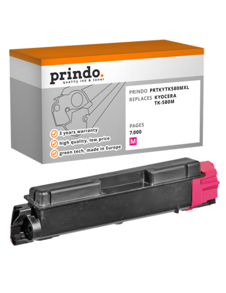 Toner Compatible Magenta pour Kyocera FS-C5150DN - 7 000 pages référence TK-580m