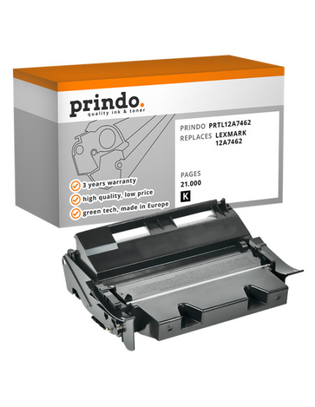 Toner Compatible Noir pour Lexmark Optra T630 - 21 000 pages référence 12A7462