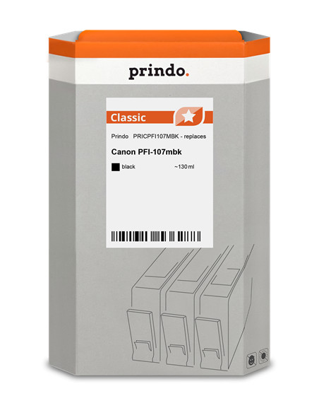 PFI-107mbk Cartouche compatible Noire mat pour traceur CANON 6704B001 - 130ml référence 6704B001