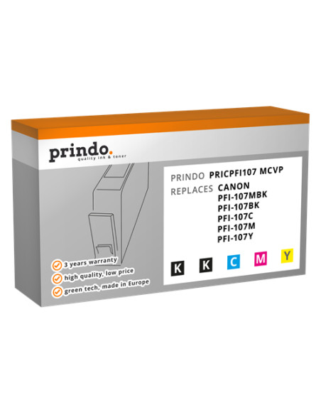 PFI-107 Pack de 5 cartouches compatibles Canon 130ml