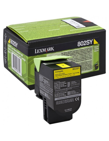 80C2SY0 - Toner Jaune original Lexmark 2000 pages 