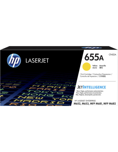 CF452A - Toner original HP 655A Jaune 10 500 pages 