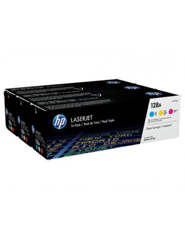 HP 128A Tri-pack - CF371AM - Toner HP - 3 x jaune, cyan, magenta - 1300 pages 