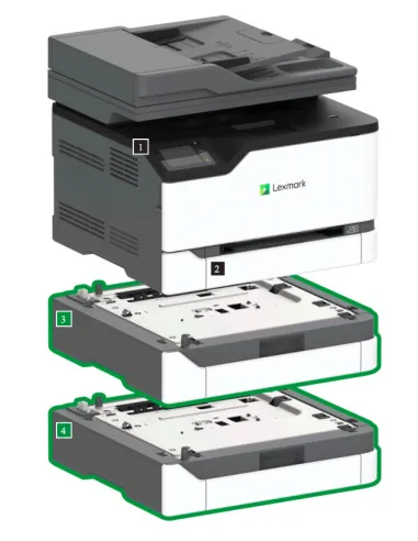 Lexmark XC2326 Imprimante A4 couleur Multifonctions 24 ppm Recto Verso - Scan Mono Passe - Livré avec Toner 1500 p
