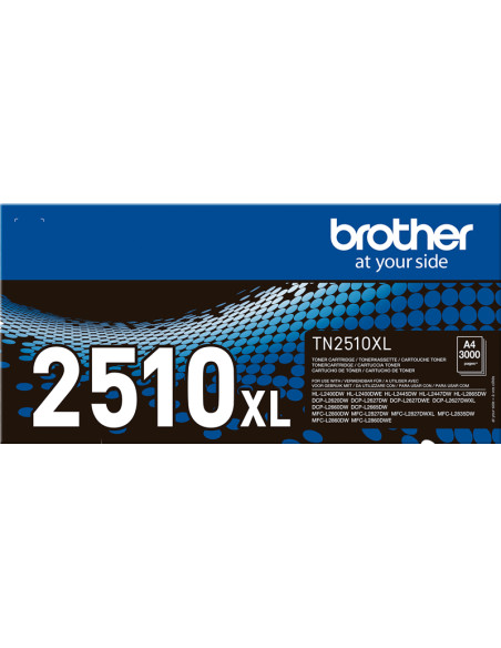 Toner BROTHER original TN-2510XL Noir - 3000 pages pour imprimantes 