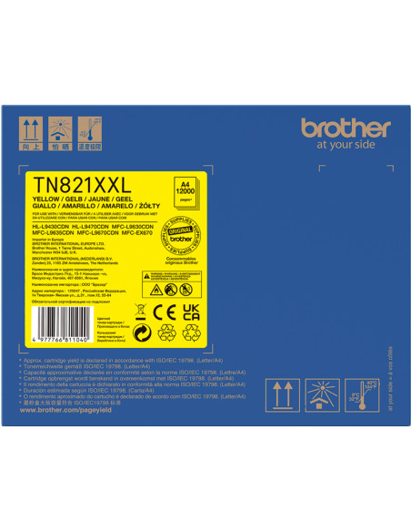 Toner BROTHER original Jaune TN-821XXLY - 12000 pages à prix réduit 