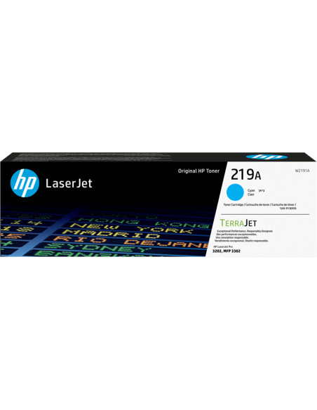 Toner HP original W2191A Cyan - 1200  219A pour Impression de Qualité 
