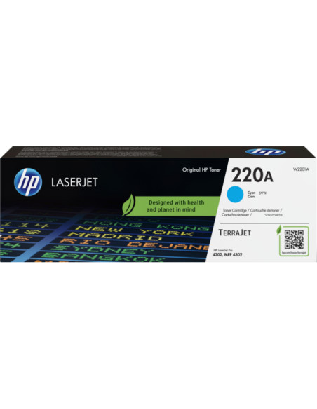 Toner HP original Cyan W2201A 220A - 1800 Pages pour LaserJet 