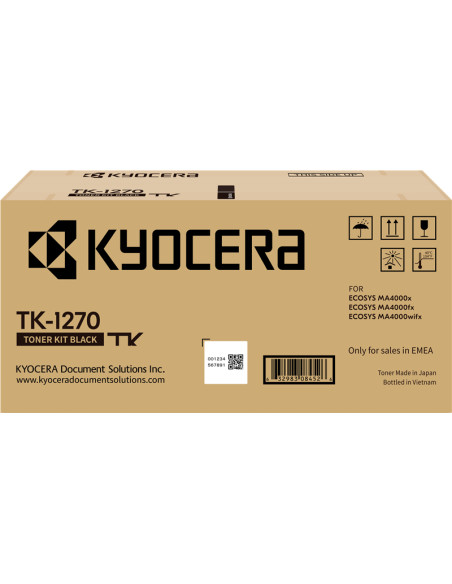 Toner Kyocera original TK-1270 Noir - 10000 pages pour impressions de qualité 