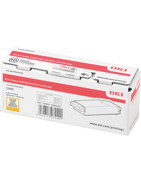 Toner OKI original Jaune 09006129 C650 - 6000 pages de qualité 
