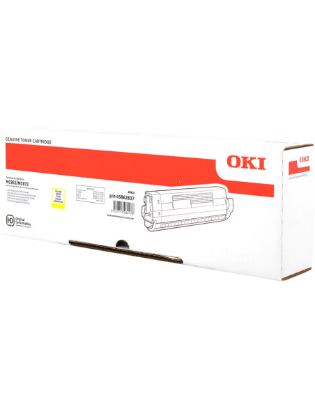 Toner OKI original Jaune 45862837 MC853/873/833 - 7300 Pages 