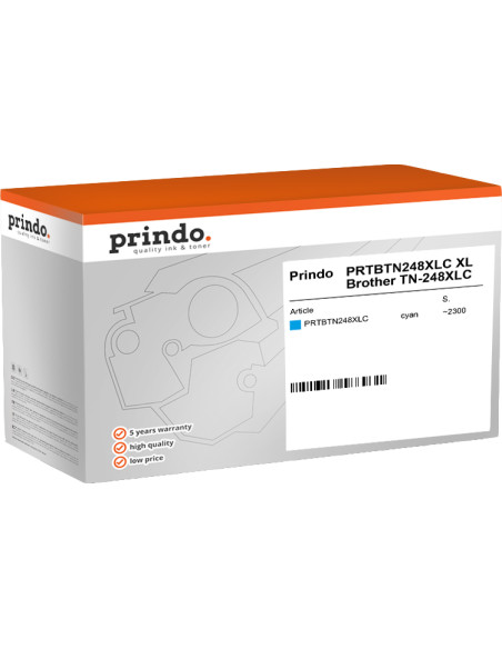 Toner BROTHER Compatible TN248XLC 2300 Pages Cyan Prindo Classic XL 